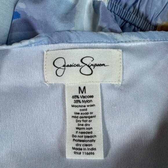 Water Color Floral Milkmaid Maxi Dress Size Medium Babydoll Fairycore Whimsical - Picture 5 of 6